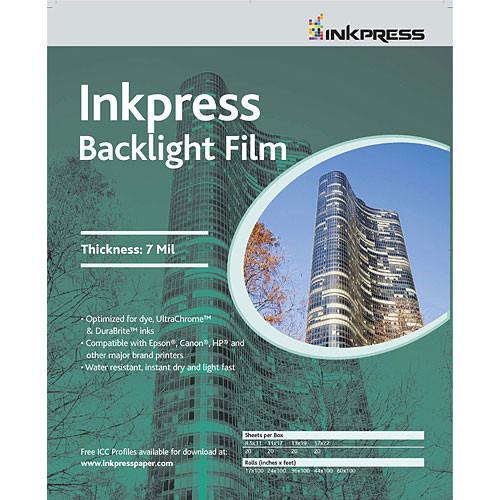 Inkpress Media Back Light Film for Inkjet - 36" Wide Roll - 100