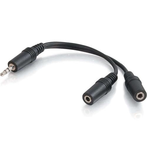 C2G 1 8" TRS Stereo Male to Dual 1 8" TRS Stereo Female Y-Cable