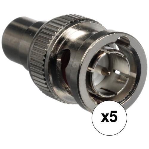 Comprehensive BNC Male to RCA Female 5-Pack Adapter Kit