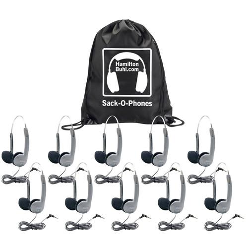 HamiltonBuhl Sack-O-Phones HA1A Personal Headsets with Foam Ear Cushions and Wire Headband