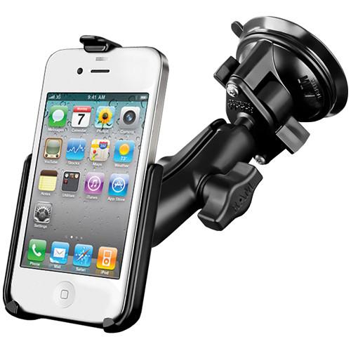 RAM MOUNTS RAM-B-166-AP9U RAM Twist Lock Suction Cup Mount for iPhone 4 4s