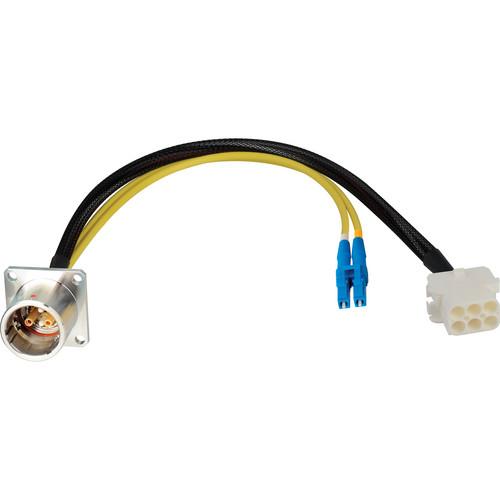 Camplex 6" Lemo EDW to Duplex LC Fiber & 6-Pin RG Chassis Mount Inline Breakout Cable