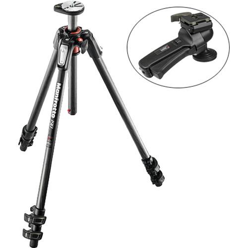 Manfrotto MT190CXPRO3 Carbon Fiber Tripod Kit with 322RC2 Grip Action Ballhead and RC2 Quick Release System