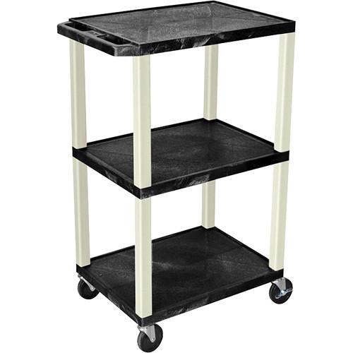 Luxor Tuffy AV Multi-Purpose Cart with 3 Shelves & Putty Legs