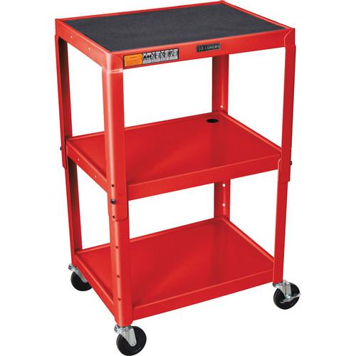 Luxor W42A Adjustable Steel AV Cart with 3 Shelves