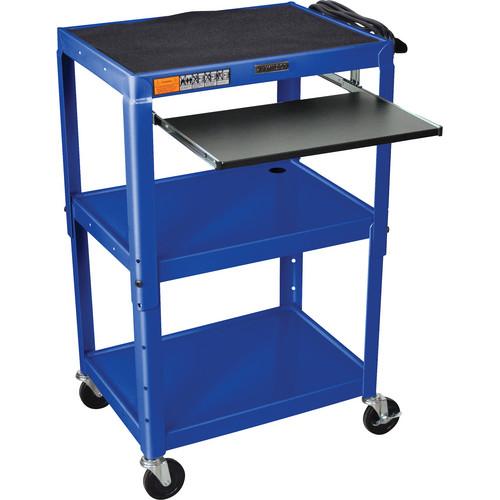 Luxor W42ABUEKB Adjustable Height Steel A V Cart with Pullout Tray