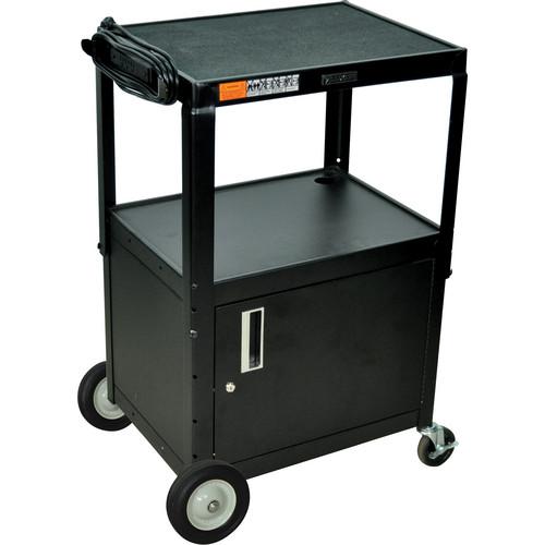 Luxor W42ACBE Adjustable Height Steel A V Cart