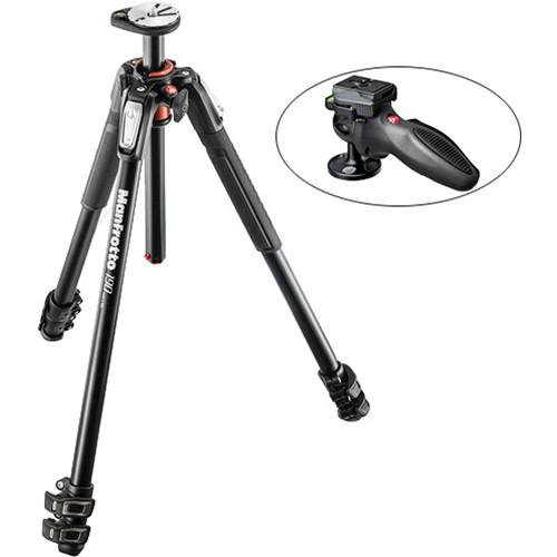 Manfrotto MT190XPRO3 Aluminum Tripod Kit with 324RC2 Joystick Head and Quick Release System