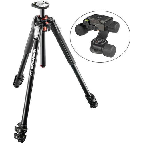 Manfrotto MT190XPRO3 Aluminum Tripod Kit with 460MG 3D Magnesium Head and RC2 Quick Release System