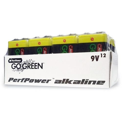 PerfPower Go Green 9V Alkaline Batteries