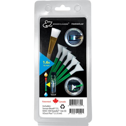 VisibleDust EZ Sensor Cleaning Kit PLUS with VDust Plus, 5 Green 1.6x Vswabs and Sensor Brush
