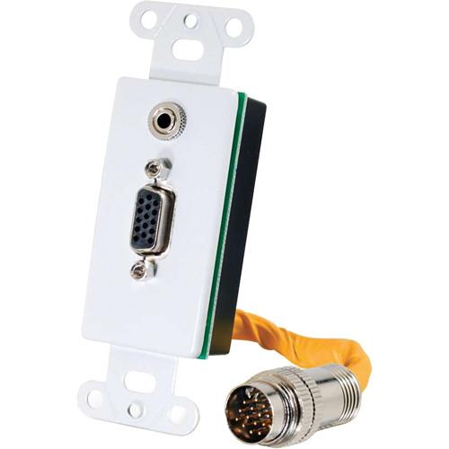 C2G RapidRun Decora-Style Multi-Format Wall Plate with HD15 VGA Connector & 3.5mm Jack
