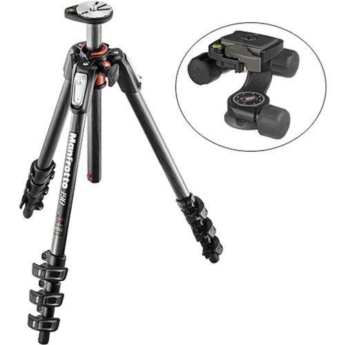 Manfrotto MT190CXPRO4 Carbon Fiber Tripod Kit with 460MG 3D Magnesium Head with RC2 Quick Release System