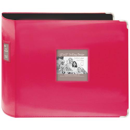 Pioneer Photo Albums T-12JF 12x12" 3-Ring Binder Sewn Leatherette Silver Tone Corner Scrapbook