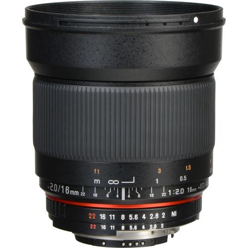 Rokinon 16mm f 2.0 ED AS UMC CS Lens for Nikon F Mount
