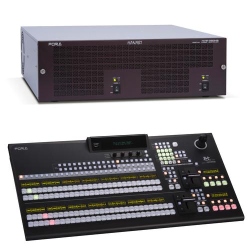 For.A HVS-390HS HD SD 2M E Switcher with HVS-392WOU 28 Button Panel