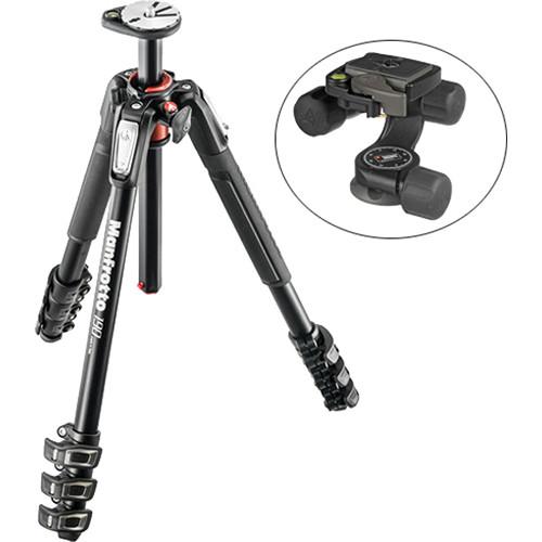 Manfrotto MT190XPRO4 Aluminum Tripod Kit with 460MG 3D Magnesium Head and RC2 Quick Release System