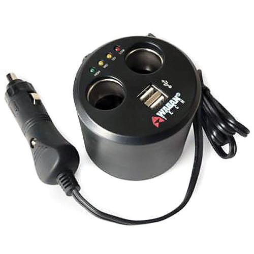 WAGAN Twin USB DC Cup Holder Adapter