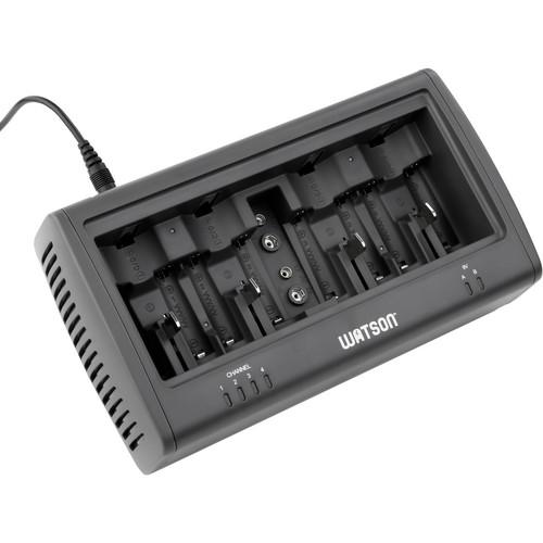 Watson Universal 8-Bay Charger for AA, AAA, C, D and 9V NiMH and NiCd Batteries