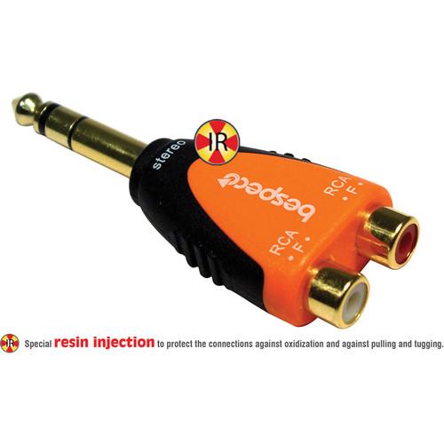 Bespeco 1 4" Stereo Male to 2 x RCA Female Adapter