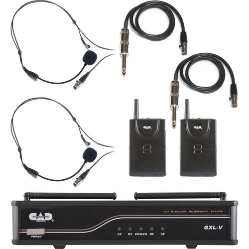 CAD VHF Dual Channel 2 Bodypack Wireless Microphone and Guitar System