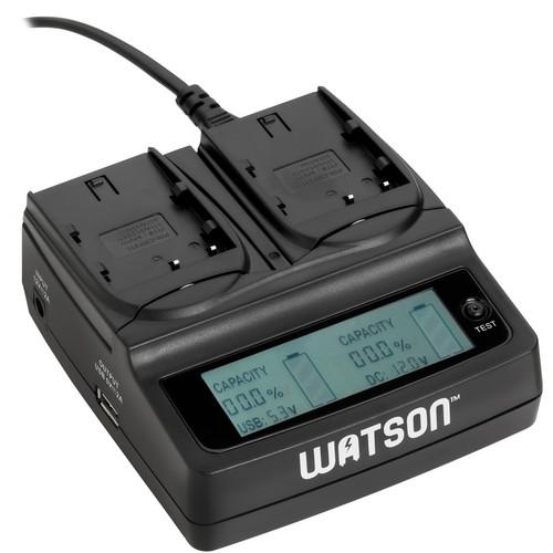 Watson Duo LCD Charger with 2 BP-511 511A BP-512 BP-514 Battery Plates