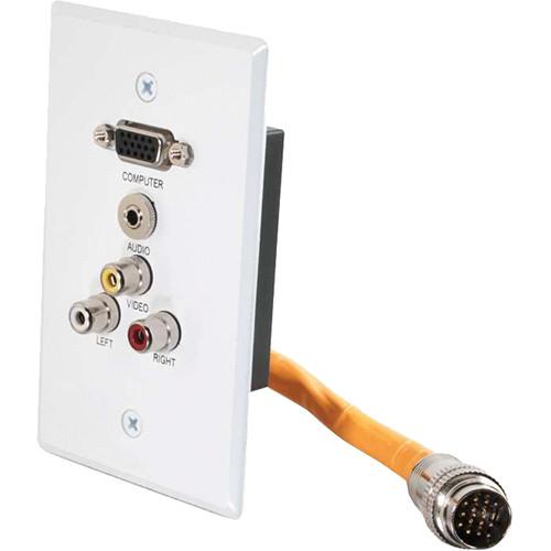 C2G RapidRun HD15 3.5mm 3RCA Multi-Format Single Gang Audio Video Wall Plate