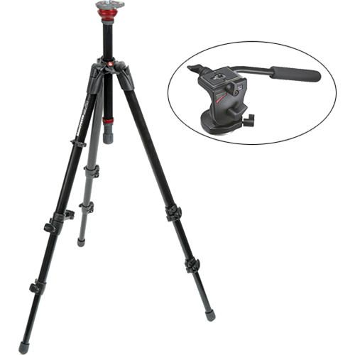Manfrotto 755XB MDeVe Aluminum Video Tripod Legs & 700RC2 Mini Video Fluid Head Kit