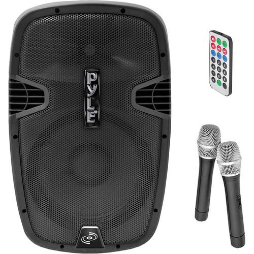 Pyle Pro PPHP159WMU 15" 800W Bluetooth Loudspeaker System with Dual Wireless Handheld Microphones