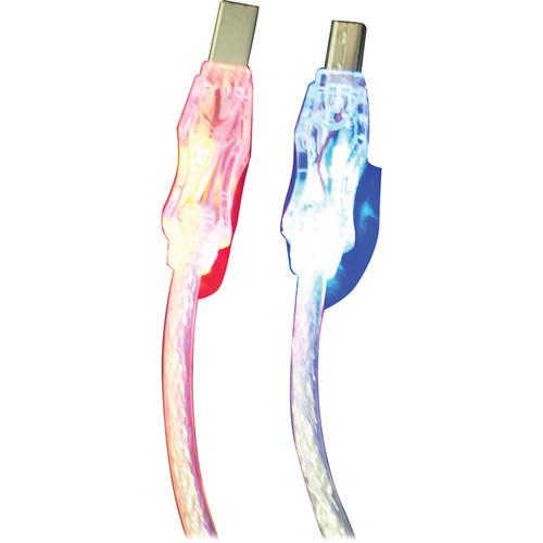 QVS USB 2.0 Cable Kit with Red & Blue LEDs