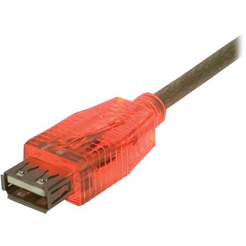 QVS USB Power Charger & Sync Lighted Extension Cable with Red LEDs