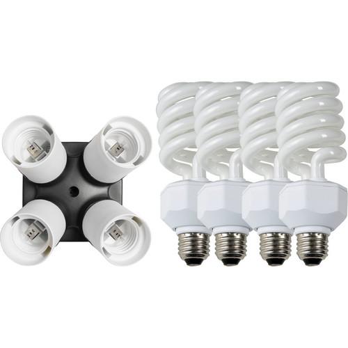 Westcott 4-Socket Adapter Kit with Daylight Fluorescent Lamps