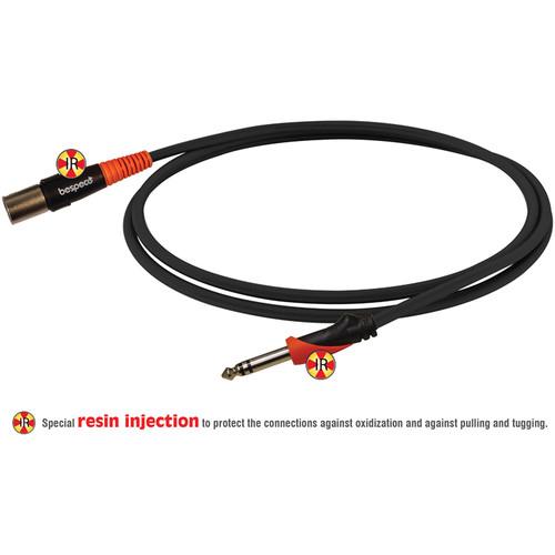 Bespeco XLR Male to 1 4" Stereo Jack Cable for Professional Active Speakers