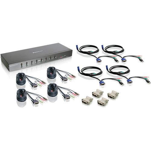 IOGEAR 8-Port Dual Link DVI KVMP Switch KIT with VGA