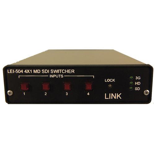 Link Electronics 4x1 3G HD SD-SDI ASD Switcher with GPI Option and 12V Input
