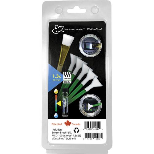 VisibleDust EZ Sensor Cleaning Kit PLUS with VDust Plus, 5 Green 1.3x Vswabs and Sensor Brush