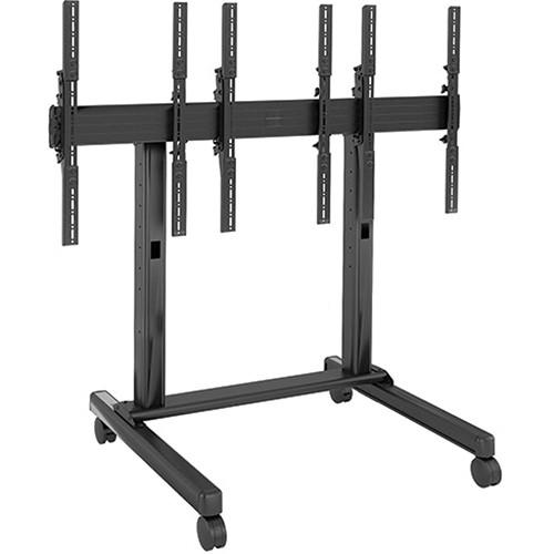 Chief FUSION 3 x 1 Portrait Micro-Adjustable Large Freestanding Video Wall Cart for 42 to 46" Screens