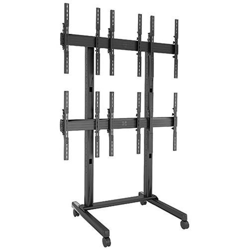 Chief FUSION 3 x 2 Portrait Micro-Adjustable Large Freestanding Video Wall Cart for 42 to 46" Screens