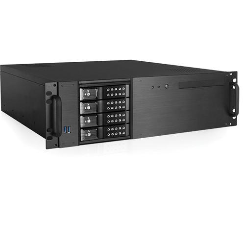 iStarUSA D-340HN-T 3 RU Compact 4 x 3.5" Bay Trayless Hotswap microATX Rackmount Chassis