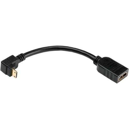 Pearstone 5" Right Angle HDMI Mini Male to HDMI Female Adapter Cable