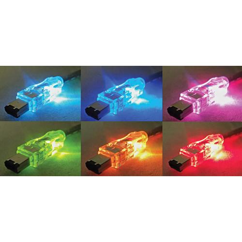 QVS FireWire i.Link 6-Pin to 4-Pin Translucent Cable with Multi-Color LEDs