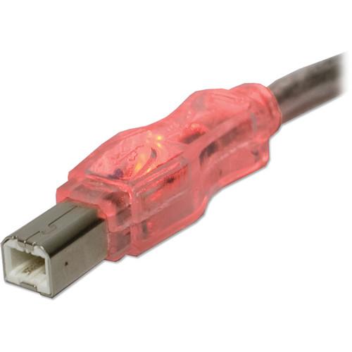 QVS USB 2.0 Male A to B Translucent Cable with Red LEDs