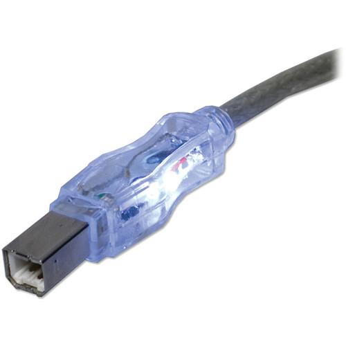 QVS USB 2.0 Male A to B Translucent Cable with White LEDs
