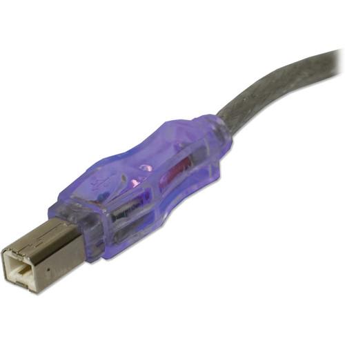QVS USB 2.0 Male to Male Translucent Cable with Purple LEDs
