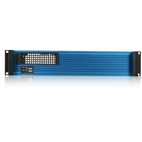 iStarUSA D Value Series D-213-MATX-BLUE 2U Compact Rackmountable microATX Chassis with Blue Bezel