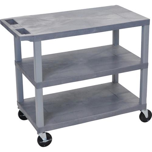 Luxor EC222-G 18 x 32" Three-Shelf Plastic Utility Cart