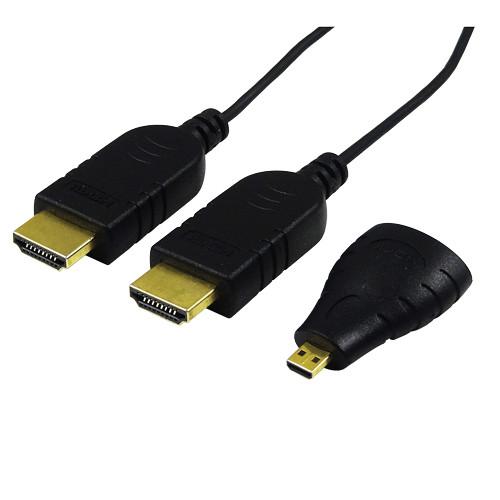 Tera Grand 2.4mm Super Slim HDMI Cable with Ethernet RedMere Chipset and Micro HDMI Adapter