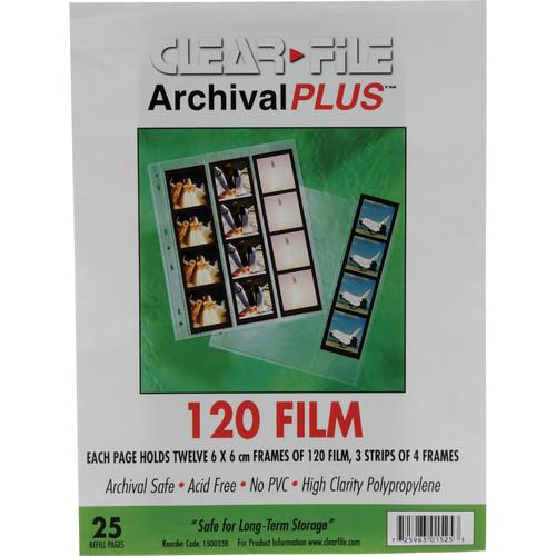 ClearFile Archival Plus Negative Page, 6x6cm , 3-Strips of 4-Frames - 25 Pack