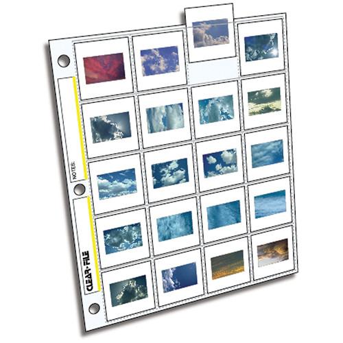 ClearFile Archival-Plus Slide Page, 35mm , Holds 20 Slides, Top-Load, Clear Back - 25 Pack