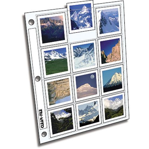 ClearFile Archival-Plus Slide Page, 6x6 , Holds 12 Slides, Top-Load, Clear Back - 100 Pack